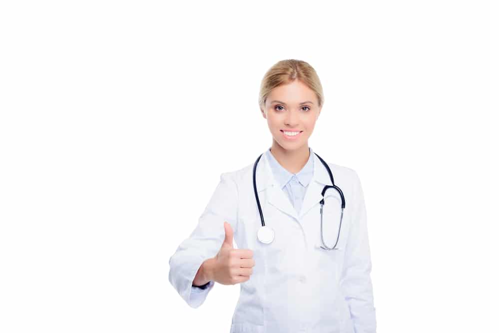 Female doctor with thumb up - depositphotos.com